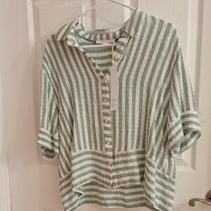 Striped Button-Up Shirt